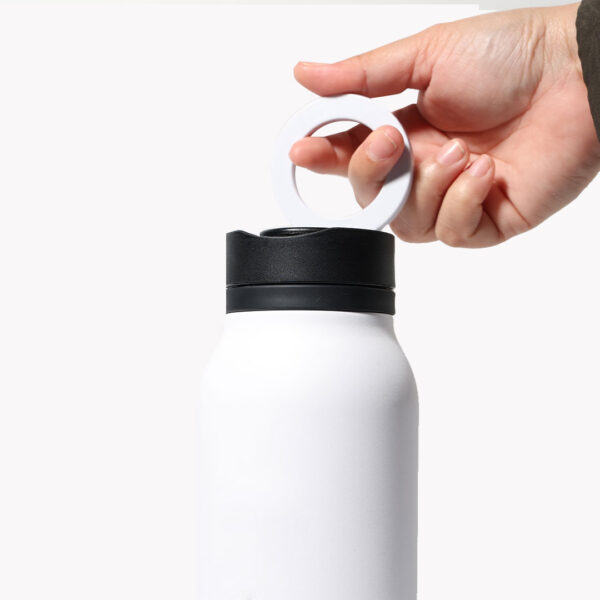 B_900ml_WHITE3 BOTELLA PRO - 900ml Multi-Functional Drink Bottle with Magnetic Phone Loop - Image 29