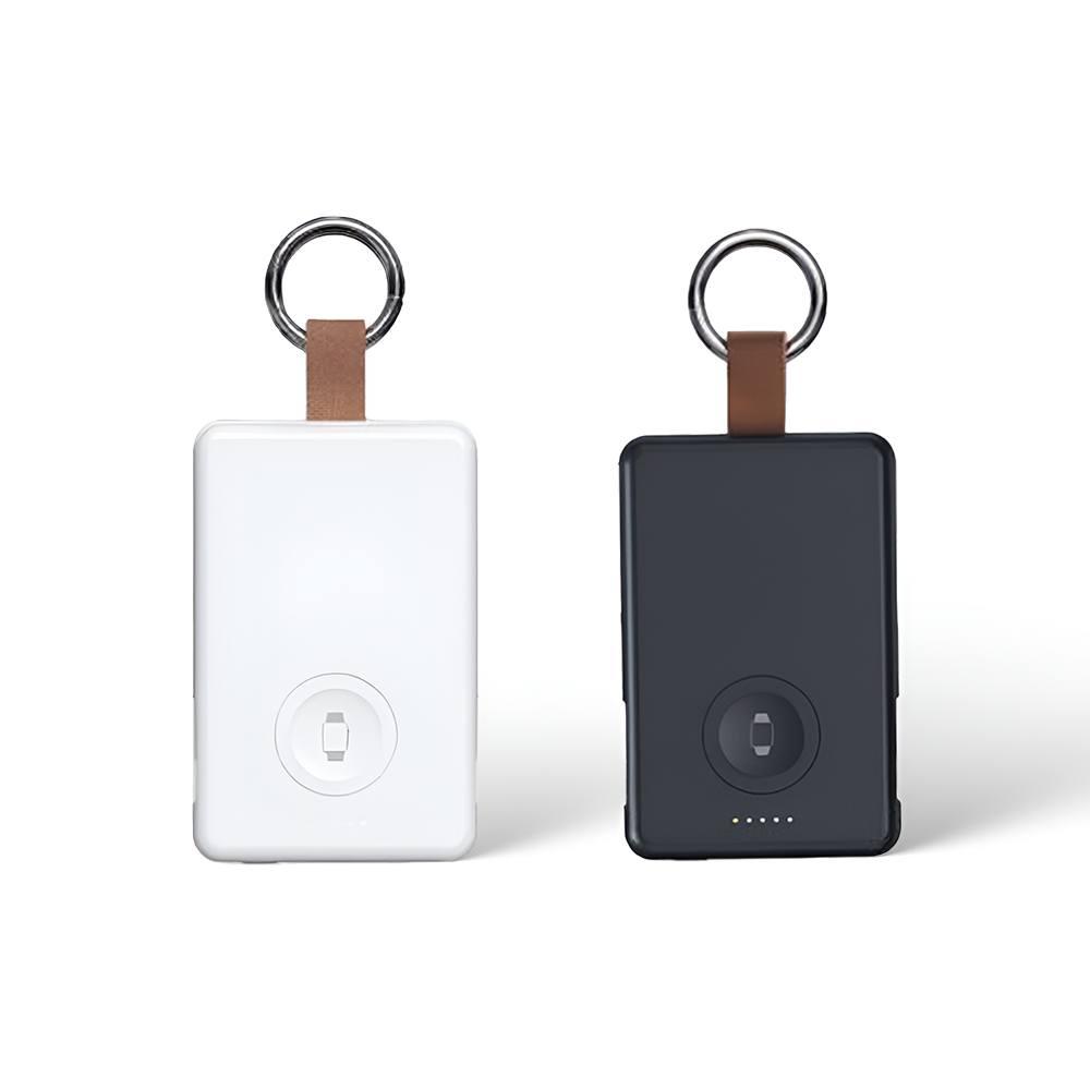 E2056-1 RING POWER: 5000mAh Power Bank with Built-In Cables & Wireless Charging for Apple and Samsung Watches - Image 1