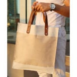 JUCO TOTE - Stylish Laminated Natural Juco Tote Bag with PU Leather Accents - Image 6