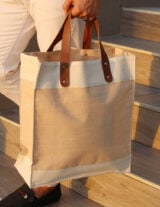 JUCO TOTE - Stylish Laminated Natural Juco Tote Bag with PU Leather Accents - Image 2