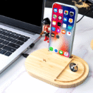 ANTI-STRESS WIRELESS - Bamboo Wireless Desktop Spinner with 15W Charging Capability - Image 3