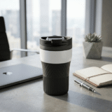 BAYAMO MEZZO Black - Premium 320ml Double Wall Thermal Mug with Customizable Grip - Image 3