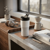 BAYAMO MEZZO White - Premium 320ml Double Wall Thermal Mug with Customizable Grip - Image 2
