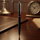 METAL PEN - Premium Stainless Steel Twist Pen with Rubberized Coating and Chrome Accents - Image 2