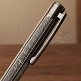 ELEGANT PEN - Premium Twist Gunblack Metal Pen with Blue Ink and Branding Area - Image 4