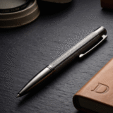 ELEGANT PEN - Premium Twist Gunblack Metal Pen with Blue Ink and Branding Area - Image 2