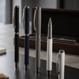SLIM ROLLER - Stylish Metal Rollerball Pen with Rubberized Finish - Image 2