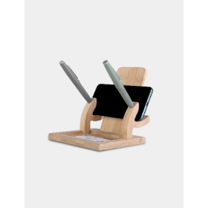WIRELESS LOUNGE - Bamboo Desktop Organizer with Wireless Charger - Image 4