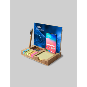 BAM ORGANIZER - Eco-Friendly Bamboo Desktop Organizer with Calendar, Sticky Notes, and Mouse Pad - Image 2