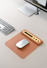 SOFTI MOUSEPAD - Eco-Friendly Foldable Mousepad with Bamboo Organizer for Phones and Pens - Image 4