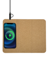 FOLDYCORK MOUSEPAD 10W - Foldable Cork Mouse Pad with Wireless Charger & Mobile Stand - Image 2