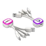 MULTI CHARGING CABLE - 3-in-1 Fast Charging Cable with Phone Stand and LED Logo