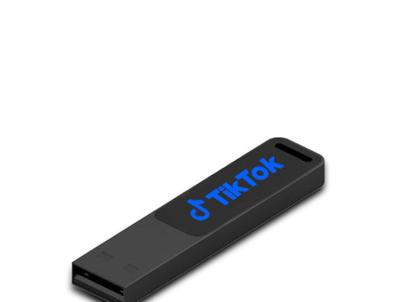 SLIM LIGHT USB BLACK 32GB – Metal Logo-Engraved Flash Drive with LED Light