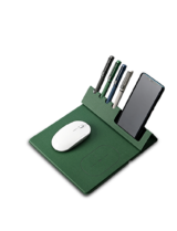 W-PAD ORGANIZER - 10W Fast Charging Wireless Mouse Pad with Bamboo Desktop Organizer - Image 5