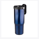 EXPLORER Powder Coating - Versatile 900ml Recycled Stainless Steel Mug with Straw - Image 7