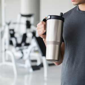 EXPLORER Powder Coating - Versatile 900ml Recycled Stainless Steel Mug with Straw - Image 2