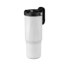 EXPLORER Powder Coating - Versatile 900ml Recycled Stainless Steel Mug with Straw - Image 4