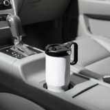 EXPLORER Powder Coating - Versatile 900ml Recycled Stainless Steel Mug with Straw - Image 8