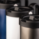 EXPLORER Powder Coating - Versatile 900ml Recycled Stainless Steel Mug with Straw - Image 6