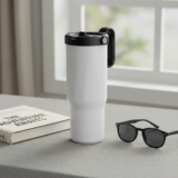 EXPLORER Powder Coating - Versatile 900ml Recycled Stainless Steel Mug with Straw - Image 30