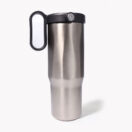 EXPLORER Powder Coating - Versatile 900ml Recycled Stainless Steel Mug with Straw - Image 10
