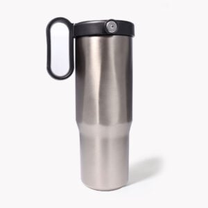 EXPLORER Powder Coating - Versatile 900ml Recycled Stainless Steel Mug with Straw - Image 22