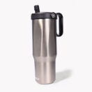 EXPLORER Powder Coating - Versatile 900ml Recycled Stainless Steel Mug with Straw - Image 12
