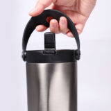 EXPLORER Powder Coating - Versatile 900ml Recycled Stainless Steel Mug with Straw - Image 25