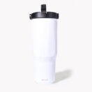 EXPLORER Powder Coating - Versatile 900ml Recycled Stainless Steel Mug with Straw - Image 15