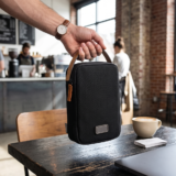 RPET TECH POUCH ? Compact Water-Resistant Travel Organizer with Padded & Mesh Compartments for Gadgets and Cables - Image 2