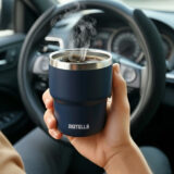 ESPRESSO STACKABLE Cups ? Stylish 80ml Double-Wall Stainless Steel Espresso Cups with Silver-Lined Lid & Premium Gift Box - Image 2