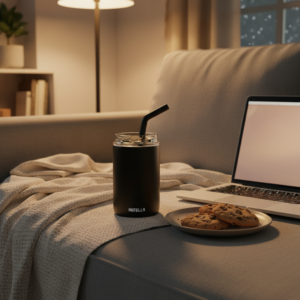 FLASKEE SET – Premium Powder-Coated Double-Wall Stainless Steel Cups (600ml & 300ml) with Interchangeable Lids & Adjustable Straw - Image 34