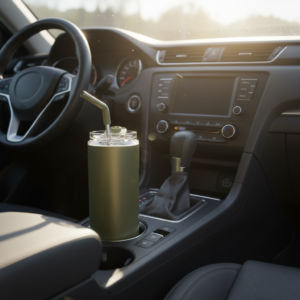 FLASKEE SET – Premium Powder-Coated Double-Wall Stainless Steel Cups (600ml & 300ml) with Interchangeable Lids & Adjustable Straw - Image 3