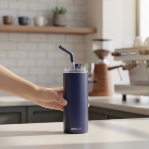 FLASKEE SET – Premium Powder-Coated Double-Wall Stainless Steel Cups (600ml & 300ml) with Interchangeable Lids & Adjustable Straw - Image 40