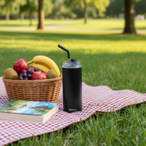 FLASKEE SET – Premium Powder-Coated Double-Wall Stainless Steel Cups (600ml & 300ml) with Interchangeable Lids & Adjustable Straw - Image 11