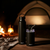 FLASKEE SET – Premium Powder-Coated Double-Wall Stainless Steel Cups (600ml & 300ml) with Interchangeable Lids & Adjustable Straw - Image 4