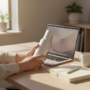 GAHWA GO SET – Travel-Ready 500ml Vacuum-Insulated Bottle & 90ml Stackable Espresso Cup with Silicone-Sealed Lid - Image 9