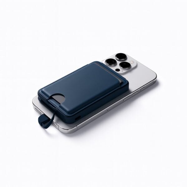 4 MAGPOWER PRO – Sleek 5000mAh Wallet-Style Power Bank with 15W Wireless Charging, Built-In Cable & Phone Stand - Image 1
