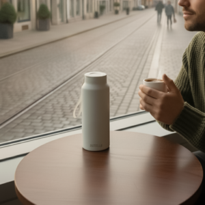 GAHWA GO SET – Travel-Ready 500ml Vacuum-Insulated Bottle & 90ml Stackable Espresso Cup with Silicone-Sealed Lid - Image 10