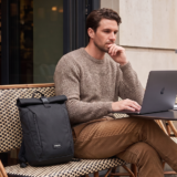 ONDA ROLL UP ? Sleek Recycled Ocean Plastic Roll-Up Backpack with Padded Laptop Compartment & Minimalist Design - Image 2