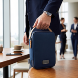 RPET TECH POUCH ? Compact Water-Resistant Travel Organizer with Padded & Mesh Compartments for Gadgets and Cables - Image 4