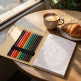 COLOR BOOK ? A5 Creative Coloring Set with 50 Patterned Pages & 12 Coloring Pencils for Art on the Go - Image 2