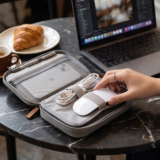 RPET TECH POUCH ? Compact Water-Resistant Travel Organizer with Padded & Mesh Compartments for Gadgets and Cables - Image 37