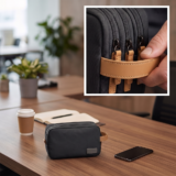 RPET HAMZA ? Compact Water-Resistant Travel Pouch with Padded & Mesh Pockets for Organized Tech Accessories - Image 4