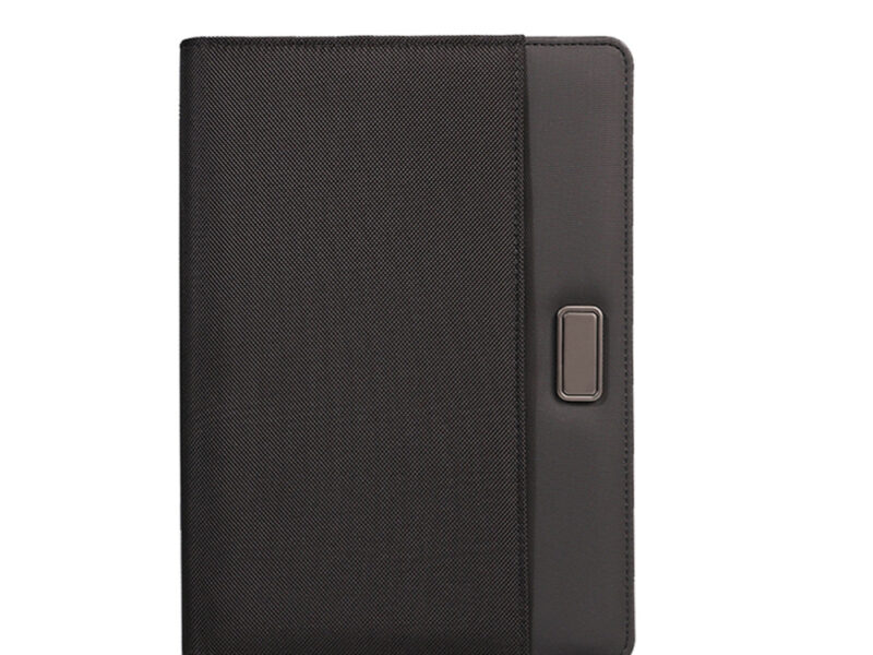 O-B5 Portfolio – Durable Premium Fabric Portfolio with Modern Metal Accent & 100-Sheet Craft Paper Notebook for Professionals