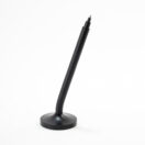 DESK MAGPEN – Sleek Matte Black Aluminum Roller Pen with 0.7mm Blue Ink & Matching Stainless Steel Base