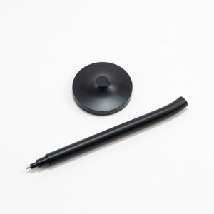 DESK MAGPEN – Sleek Matte Black Aluminum Roller Pen with 0.7mm Blue Ink & Matching Stainless Steel Base - Image 5