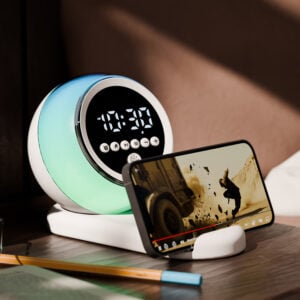 LUNA – Multifunctional Bluetooth Speaker with JL 5.3 Chip, RGB Ambient Light, Alarm Clock & Phone Stand - Image 7
