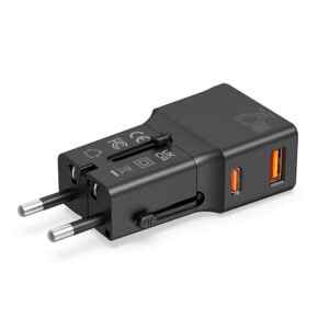 POWER ADAPTOR – Compact 25W Mini Travel Charger with Dual USB-C & USB-A Ports, PD Quick Charge & QC3.0 Support - Image 3