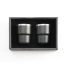 ESPRESSO STACKABLE – Stylish 80ml Double-Wall Stainless Steel Espresso Cups with Silver-Lined Lid & Premium Gift Box